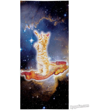 Bacon Cat Beach Towel